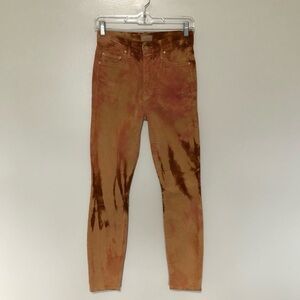 Mother High Waisted Looker Hopscotch Corduroy Tie Dye Pants 24